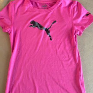 Girls Puma Performance Tshirt - Pink,  Large